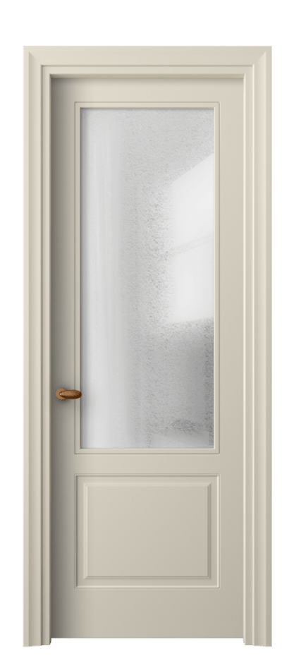 Межкомнатная дверь Эссе 8552 Матовый бежево-серый Фактурное стекло "Лёд", триплекс Цена 70299 ₽ | Volhovec