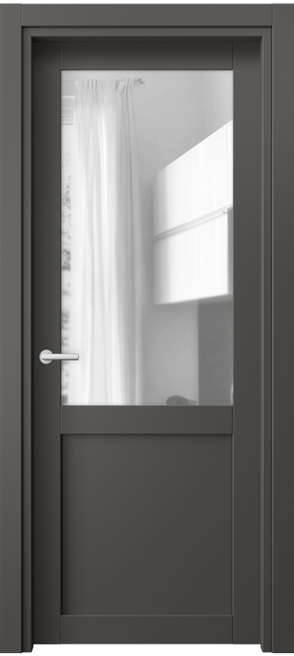 Межкомнатная дверь Нео 2122 ПЭТ графитовый Прозрачное стекло, триплекс Цена 26699 ₽ | Volhovec