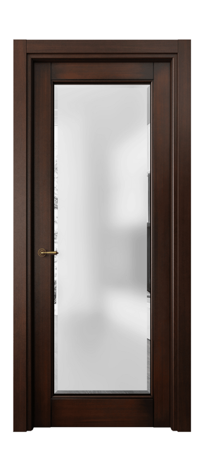 Межкомнатная дверь Тоскана Ромбо 6300 Бук тёмный с патиной Сатинированное стекло с фацетом Цена 111199 ₽ | Volhovec