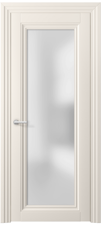 Межкомнатная дверь Центро 2502 ПЭТ кремово-белый Сатинированное стекло Цена 44369 ₽ | Volhovec