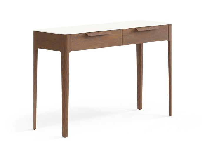Мебель Консоль Пьега 2 ящика. Цвет Дуб каштановый матовый. Материал Массив дуба матовый. Коллекция Консоль Пьега 2 ящика. Картинка.