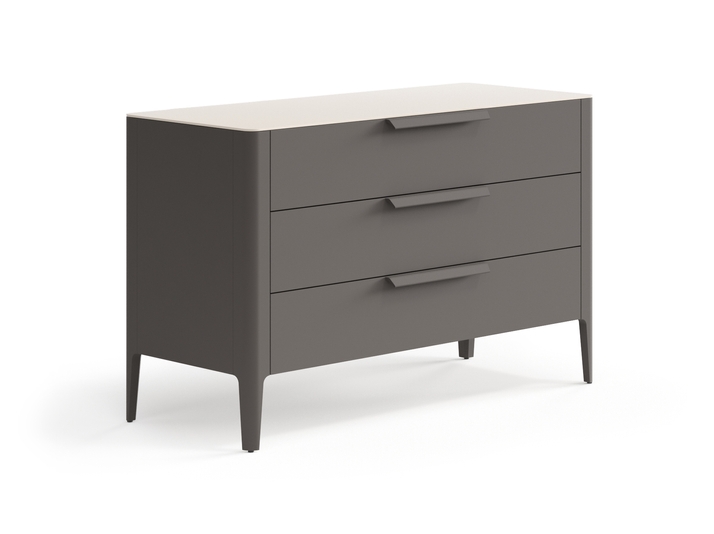 Мебель Комод Пьега 3 ящика. Цвет Матовый антрацит. Материал Гладкая эмаль. Коллекция Комод Пьега 3 ящика. Картинка.