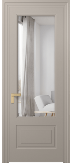 Дверь межкомнатная 8342 МБСК Двустороннее зеркало. Цвет Матовый бисквитный. Материал Гладкая эмаль. Коллекция Рокка. Картинка.