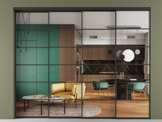 Перегородка Формато внутри проёма 4 створки с синхронным механизмом