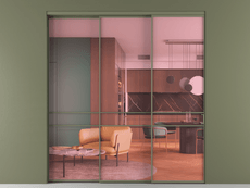 Перегородка Формато внутри проёма 3 створки с синхронным механизмом